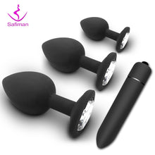 Load image into Gallery viewer, Soft Silicone Anal Butt Plug Prostate Massager Adult Gay Products Anal Plug Mini Erotic Bullet Vibrator Sex Toys for Women Men